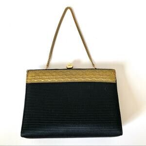 Faye Mell Designs Vintage Black Gold Evening Purse